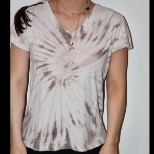 Grey and white tie dye top (cotton)